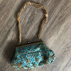 Bougainvillea Turquoise Beaded Prom Wedding Purse